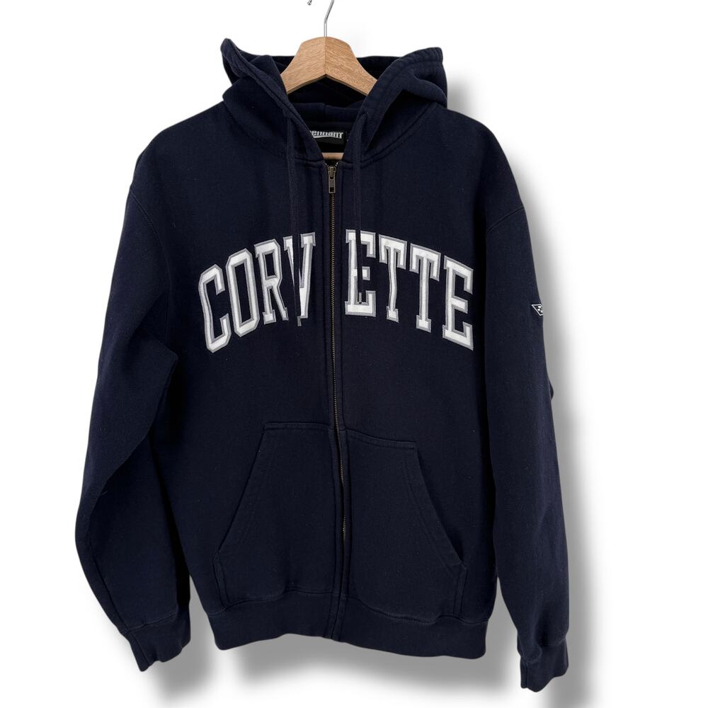Corvette Pennant Sportswear Navy Full Zip Hoodie Sweatshirt Mens Size M